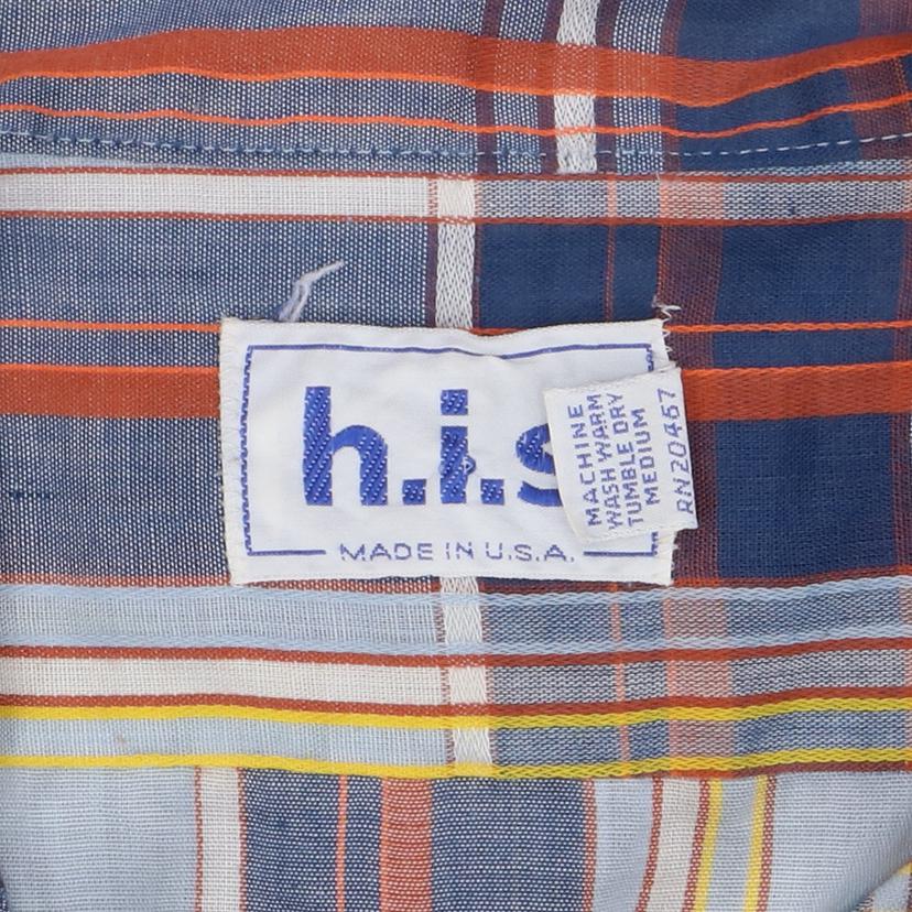 h.i.s/70’s/チェックシャツ/USA製/ヴィンテージ/希少//ABランク/82