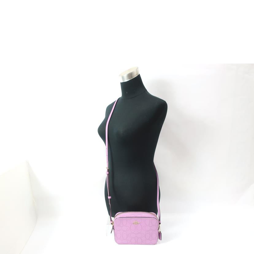 COACH コーチ/ラグジュアリー パフォレイテッド シグネチャーレザーショルダーバッグ ライトパープル/2403//Aランク/65