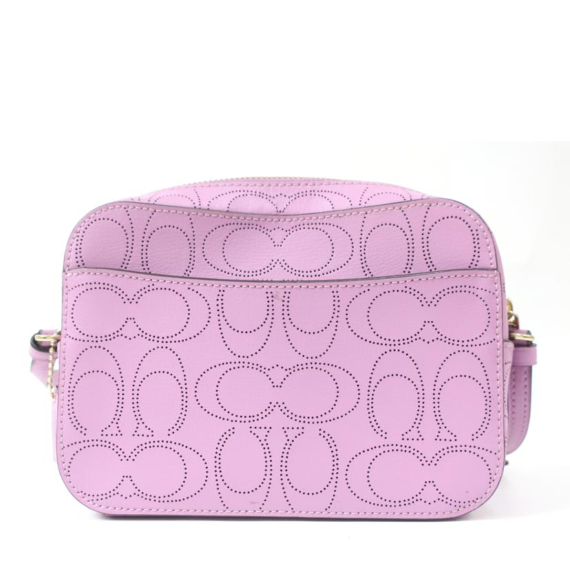 COACH コーチ/ラグジュアリー パフォレイテッド シグネチャーレザーショルダーバッグ ライトパープル/2403//Aランク/65