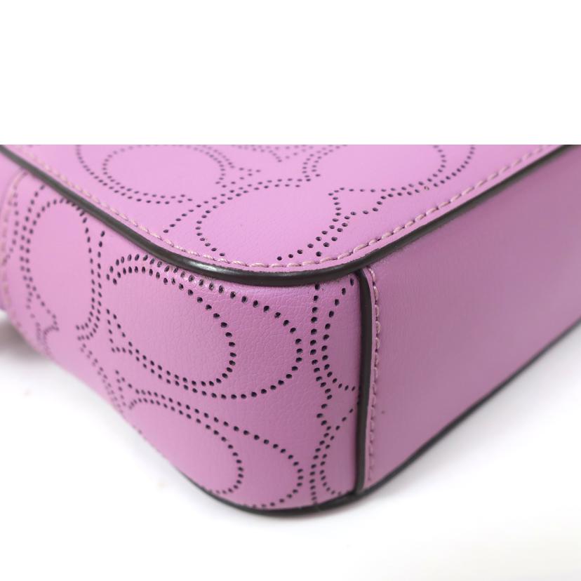 COACH コーチ/ラグジュアリー パフォレイテッド シグネチャーレザーショルダーバッグ ライトパープル/2403//Aランク/65