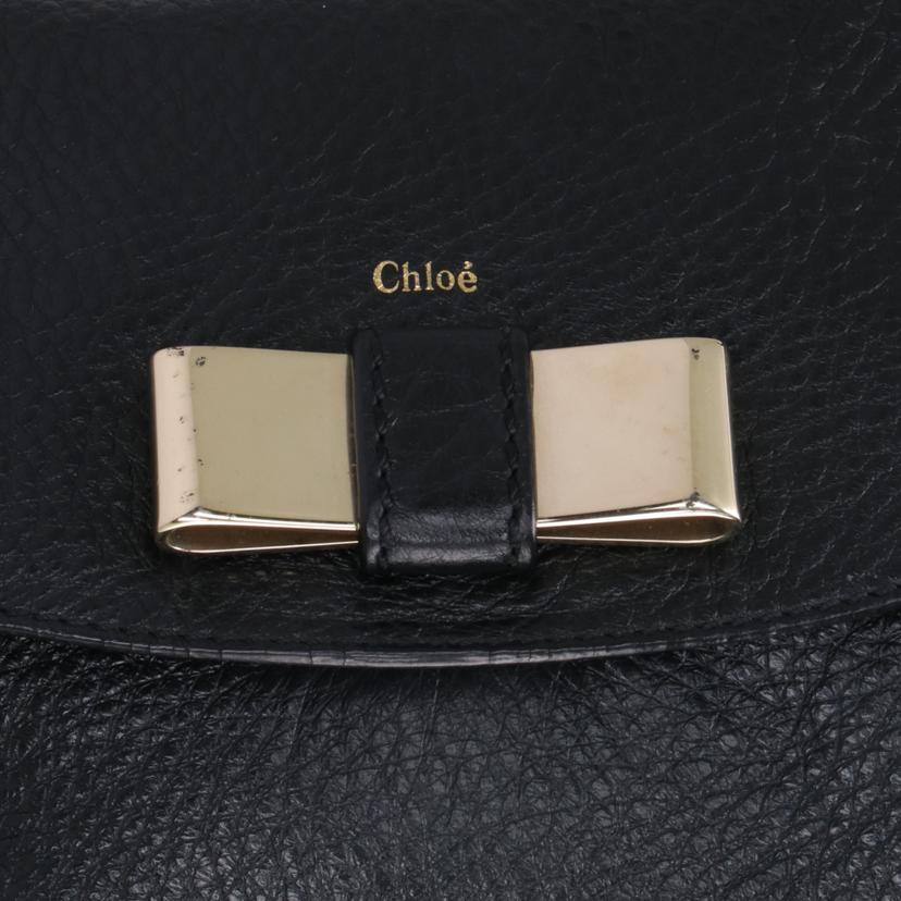 Chloe クロエ/レザーショルダー リリィ 黒//ABランク/42