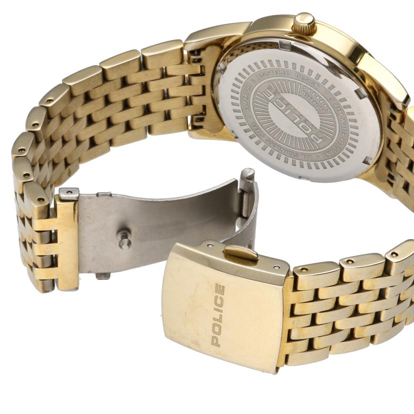 POLICE ポリス/クォーツ腕時計/ゴールド×ライトブルー/PL.14495M//Bランク/06