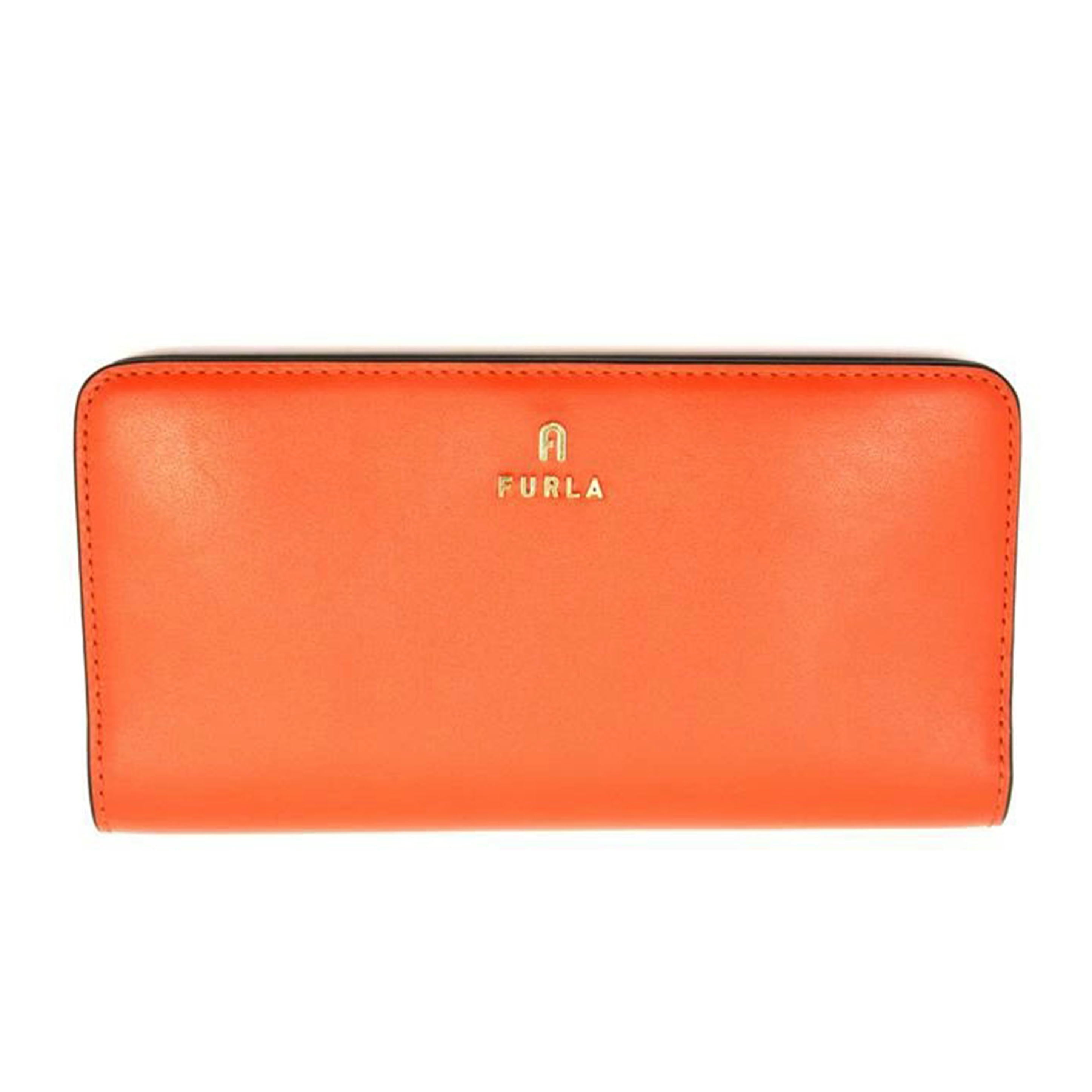 FURLA/カメリアコンチネンタルレザー長財布/オレンジ/WP00411//Aランク/75