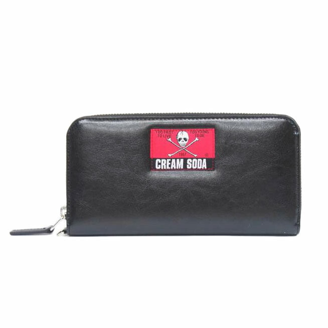 CREAM SODA クリームソーダ/CREAM SODA ラウンドファスナー長財布 黒/Sランク/71