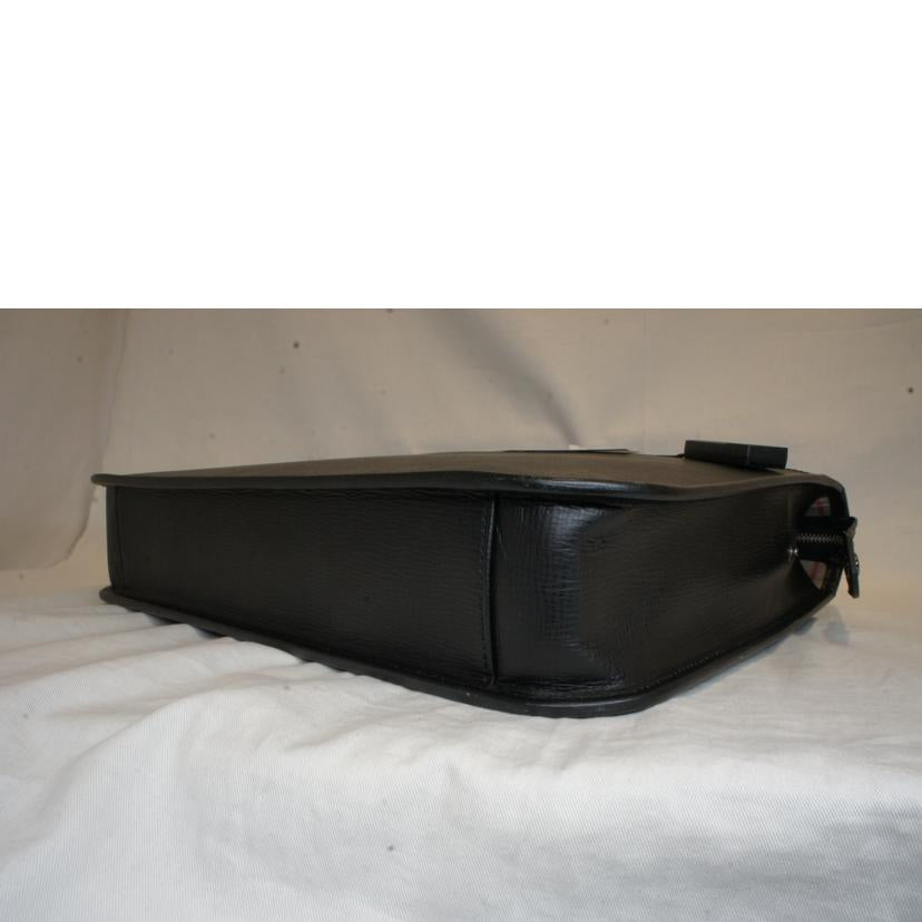 BURBERRY バーバリー/ブリーフケースレザーブラックエンボスチェック//ABランク/92