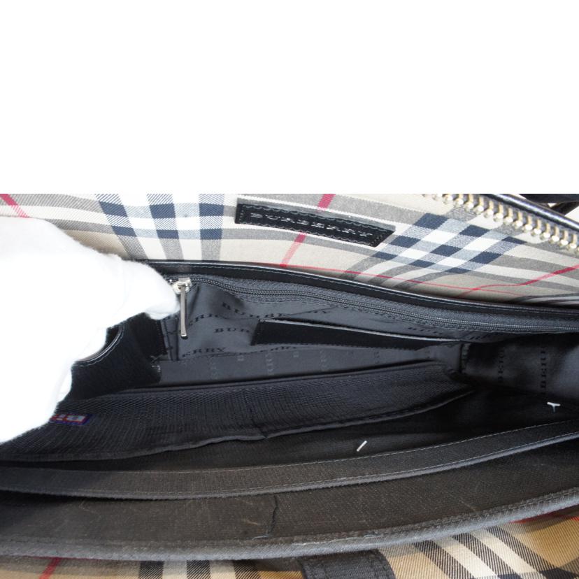 BURBERRY バーバリー/ブリーフケースレザーブラックエンボスチェック//ABランク/92