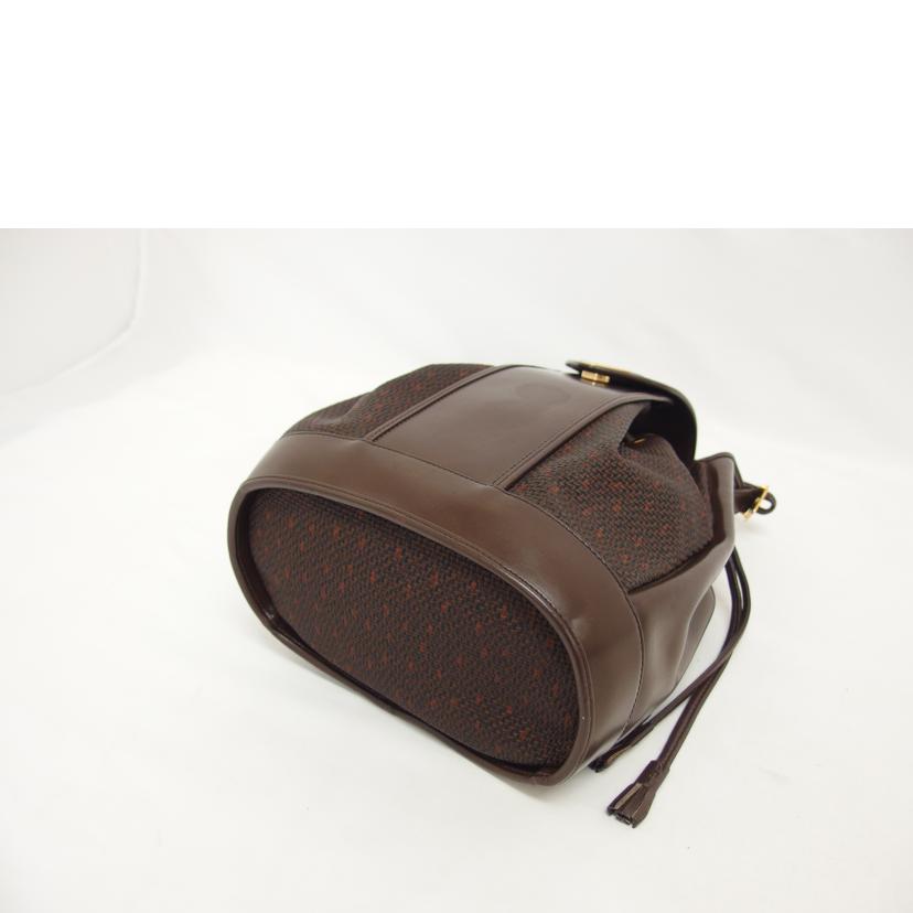 YSL イヴサンローラン/ヴィンテージ/巾着ショルダーバッグ/ブラウン//ABランク/04