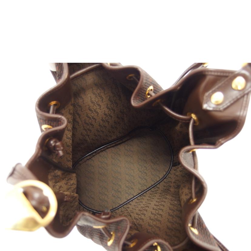 YSL イヴサンローラン/ヴィンテージ/巾着ショルダーバッグ/ブラウン//ABランク/04