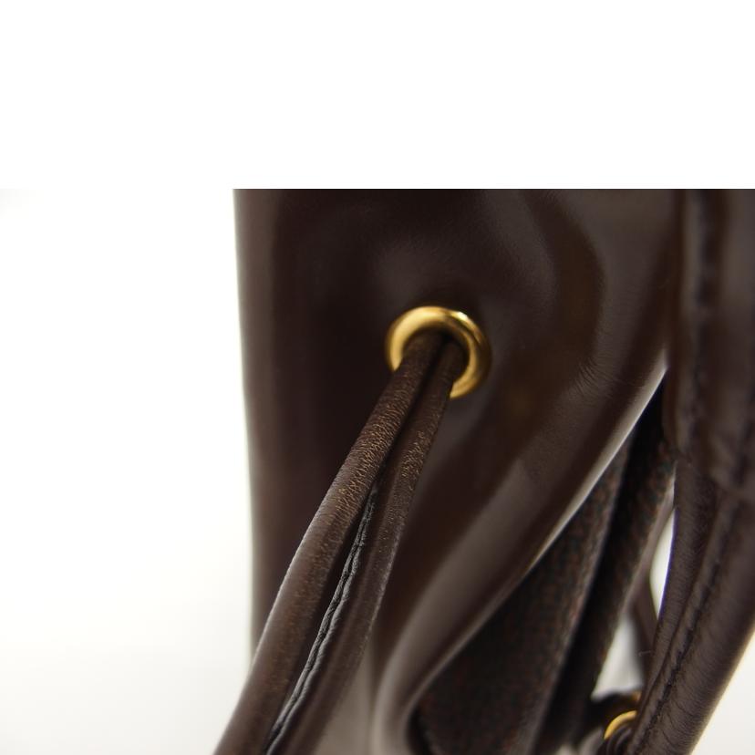 YSL イヴサンローラン/ヴィンテージ/巾着ショルダーバッグ/ブラウン//ABランク/04