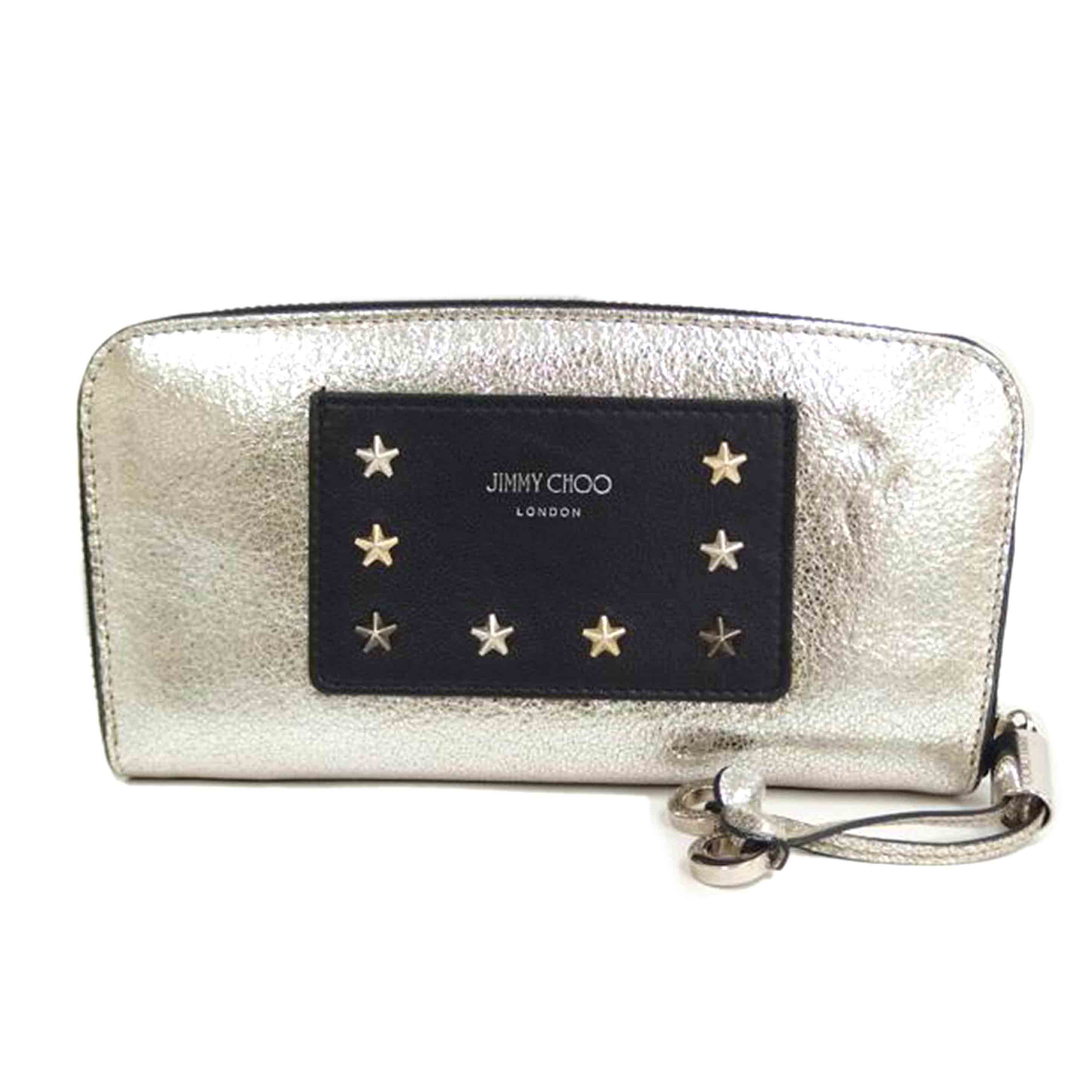 JIMMY CHOO ジミーチュウ/スタースタッズ/長財布/シルバー/ブラック//ABランク/82
