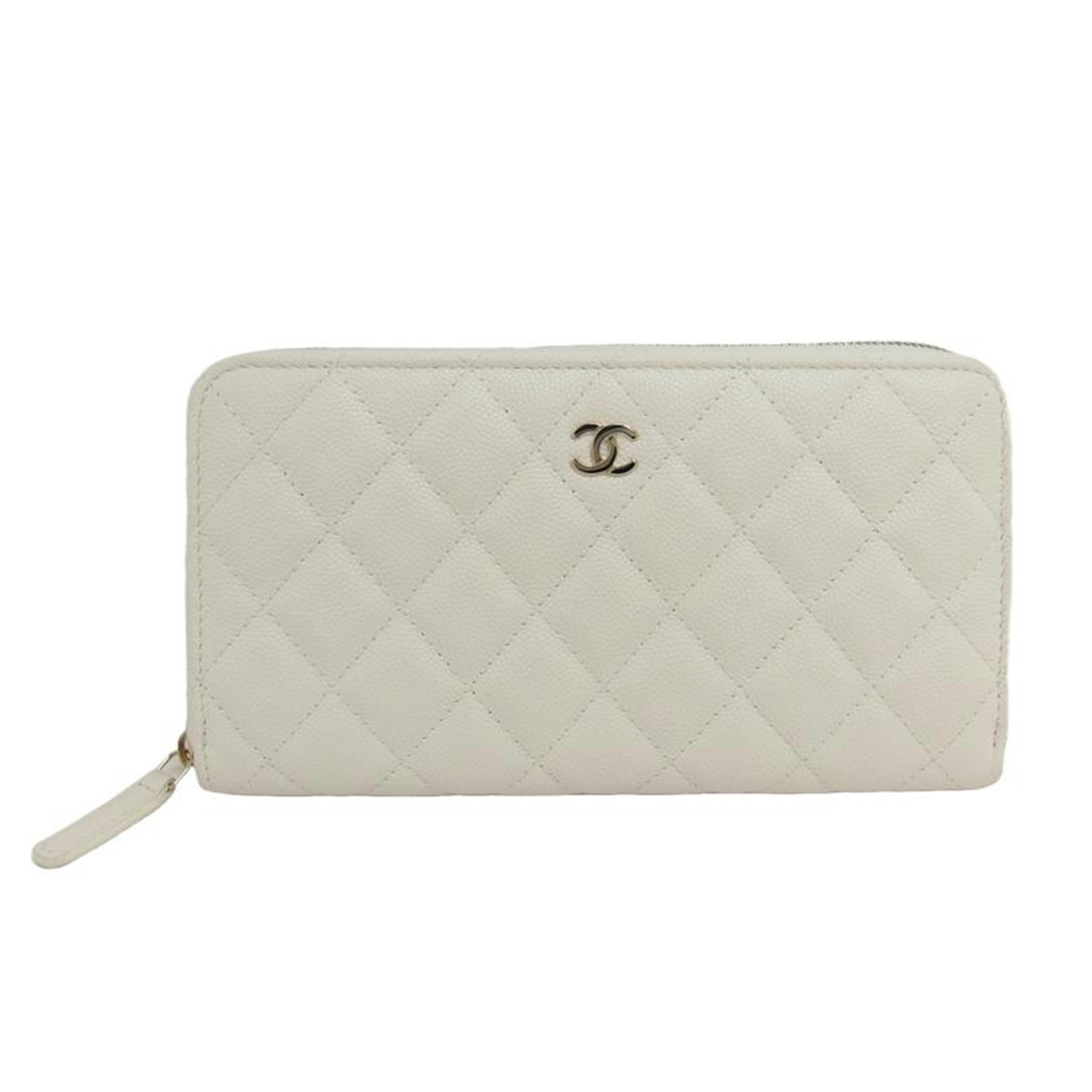CHANEL シャネル/マトラッセクラシック/ロングジップウォレット/ホワイト/キャビアスキン/AP0242//GIG*****/ABランク/04