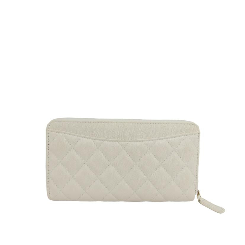 CHANEL シャネル/マトラッセクラシック/ロングジップウォレット/ホワイト/キャビアスキン/AP0242//GIG*****/ABランク/04