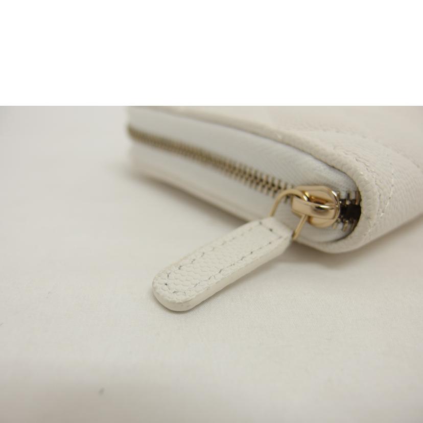 CHANEL シャネル/マトラッセクラシック/ロングジップウォレット/ホワイト/キャビアスキン/AP0242//GIG*****/ABランク/04