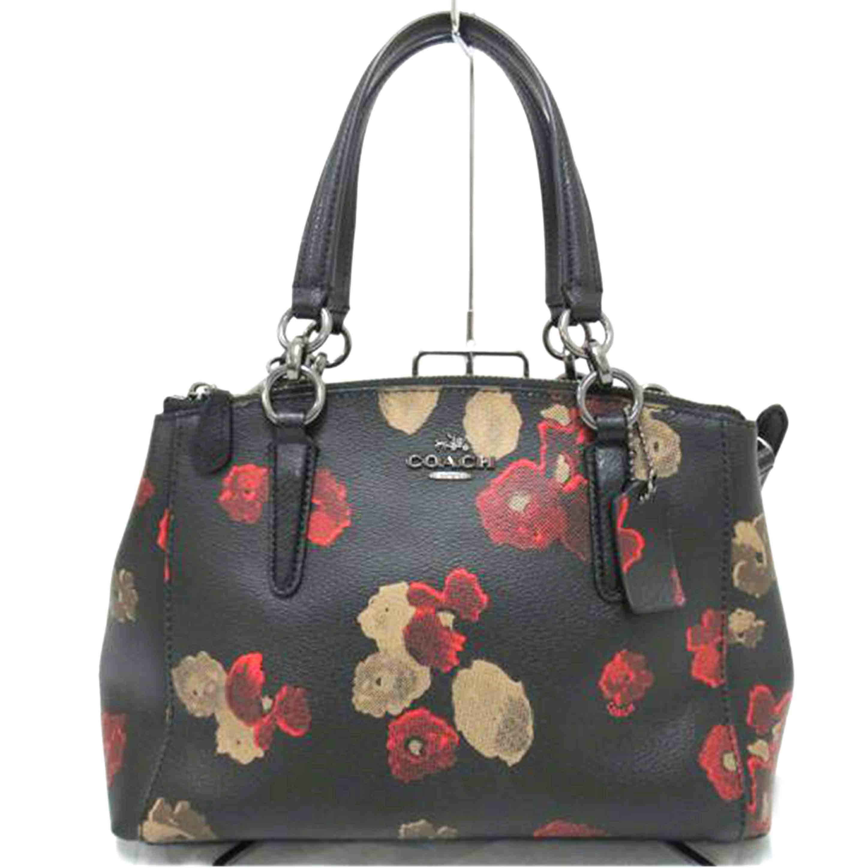 COACH/ブラックコーテッドキャンバス フローラルプリント/F55538//H16**/Sランク/63