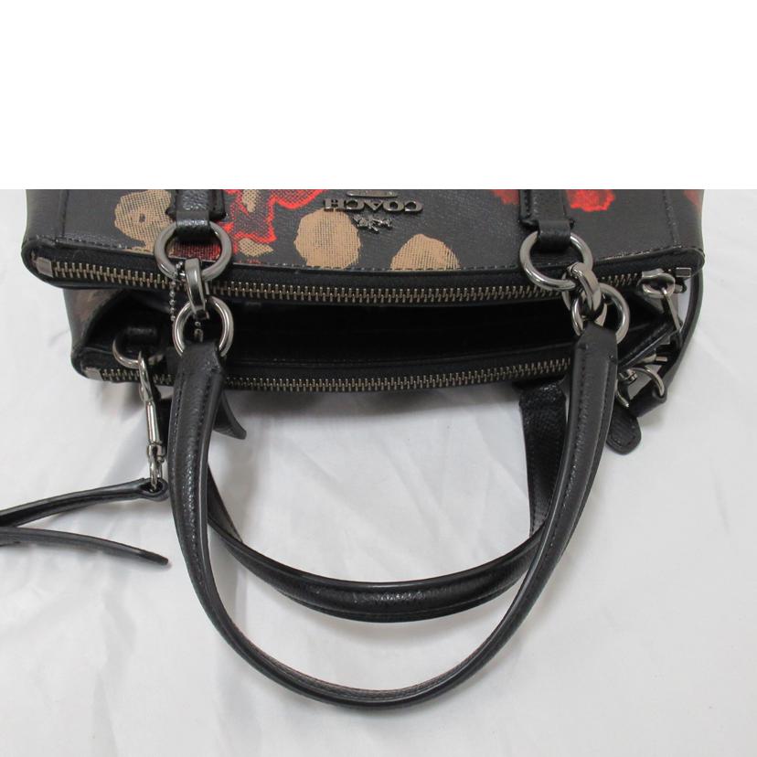 COACH/ブラックコーテッドキャンバス フローラルプリント/F55538//H16**/Sランク/63