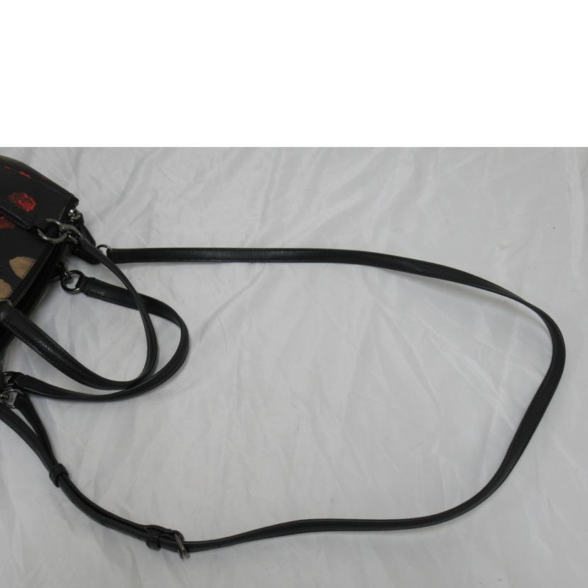 COACH/ブラックコーテッドキャンバス フローラルプリント/F55538//H16**/Sランク/63