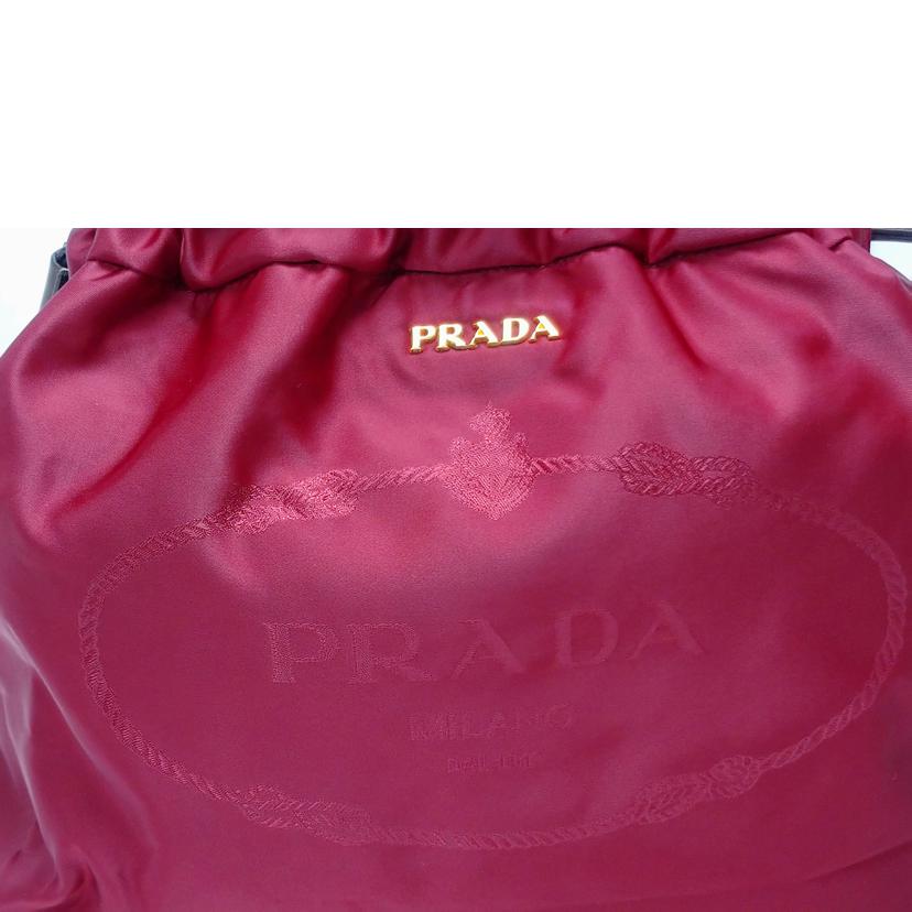 PRADA プラダ/ナイロンジャガード 巾着型トートバッグ/BN1757//Bランク/52