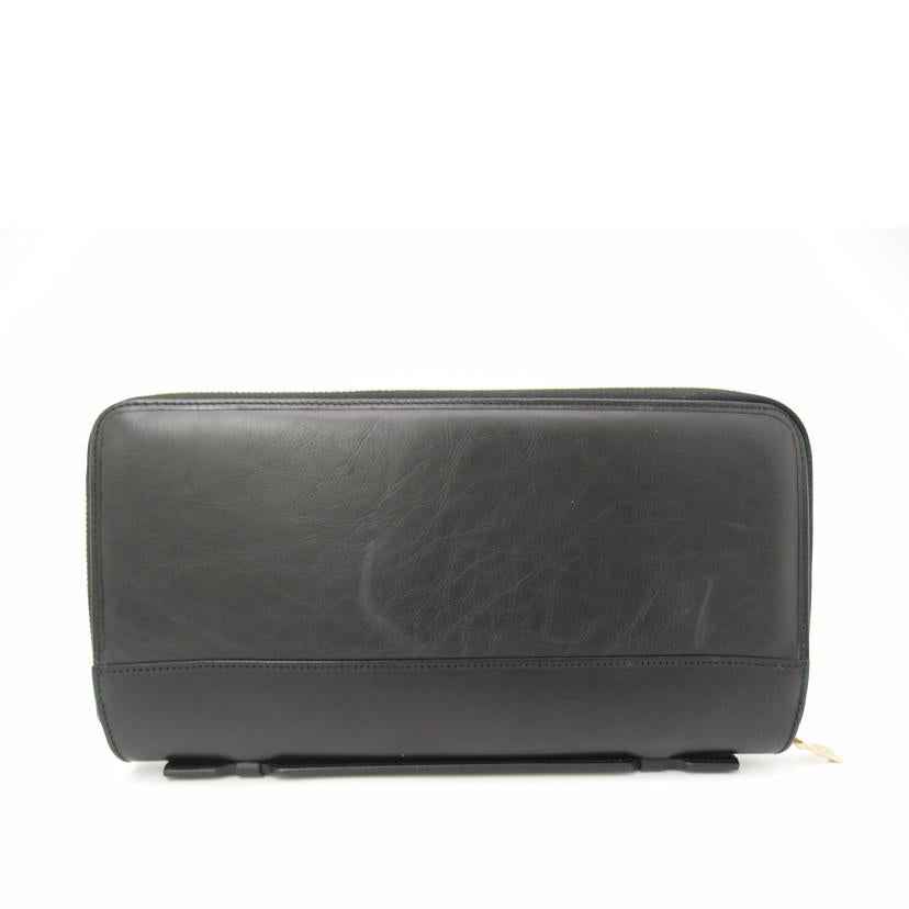 HUMTING WORLD ハンティングワールド/トラベルラウンドファスナー長財布/ブラック//22・******/Aランク/69