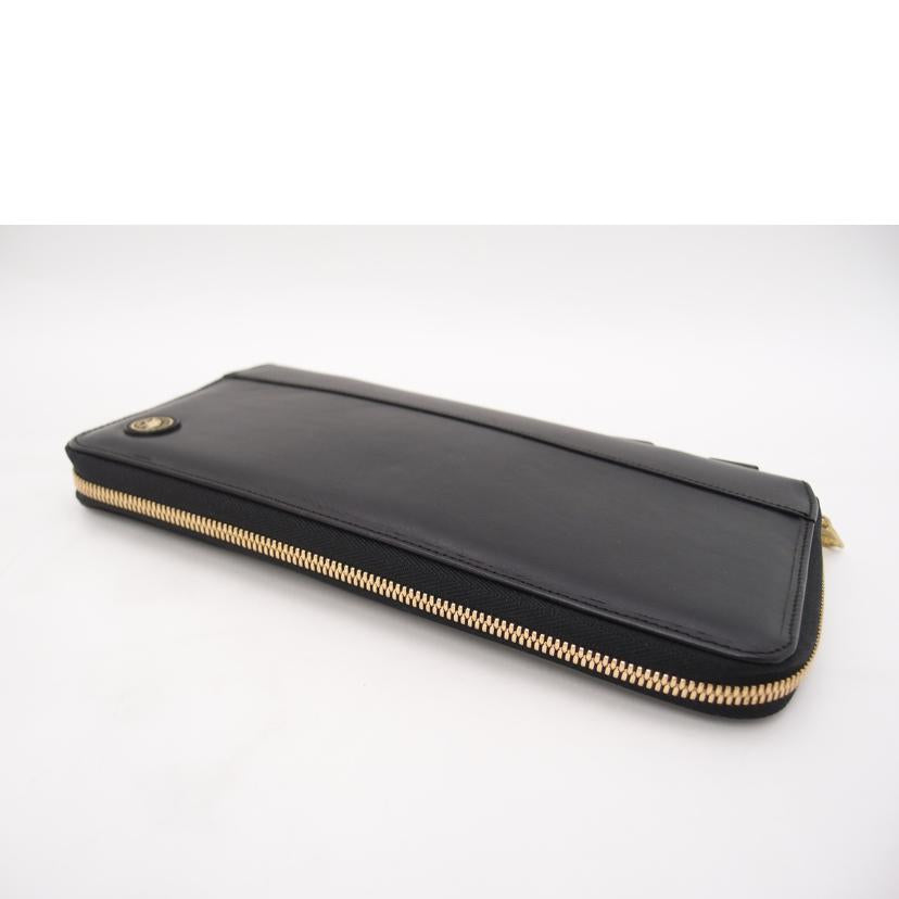 HUMTING WORLD ハンティングワールド/トラベルラウンドファスナー長財布/ブラック//22・******/Aランク/69