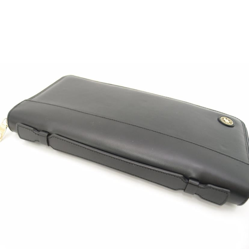 HUMTING WORLD ハンティングワールド/トラベルラウンドファスナー長財布/ブラック//22・******/Aランク/69