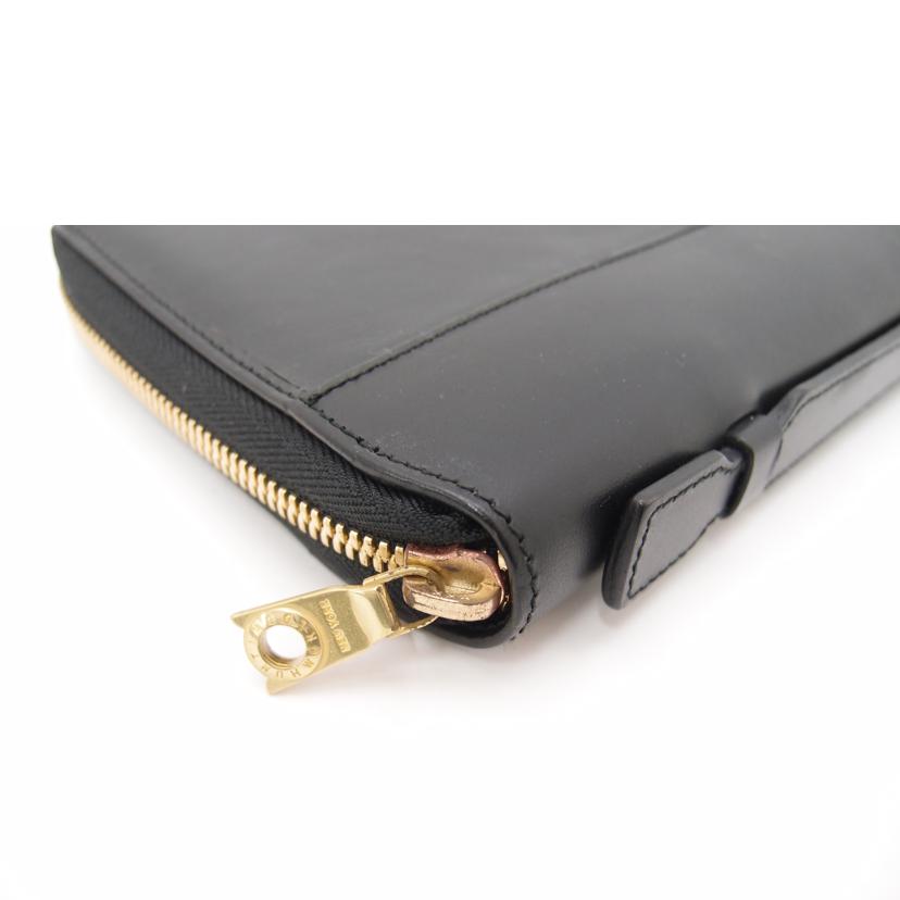 HUMTING WORLD ハンティングワールド/トラベルラウンドファスナー長財布/ブラック//22・******/Aランク/69