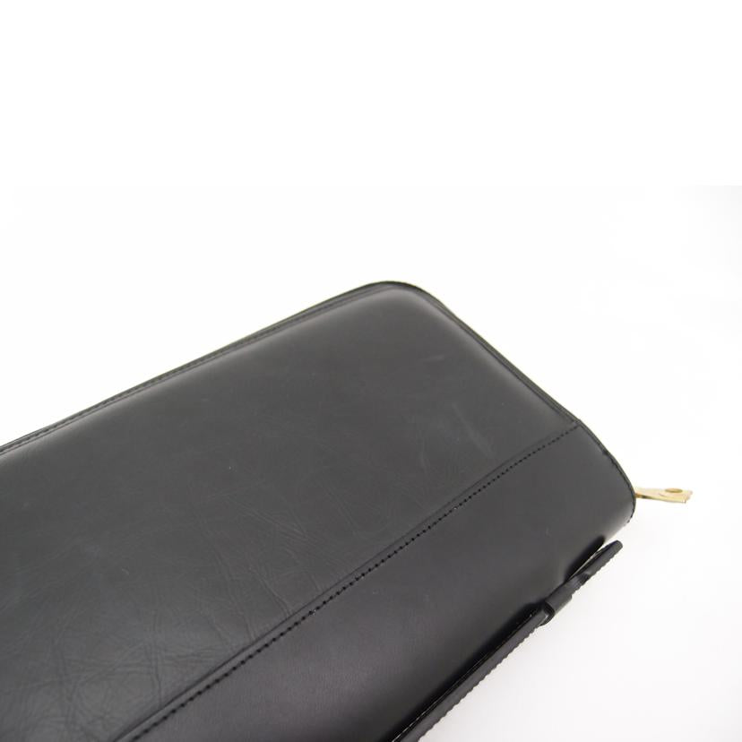 HUMTING WORLD ハンティングワールド/トラベルラウンドファスナー長財布/ブラック//22・******/Aランク/69