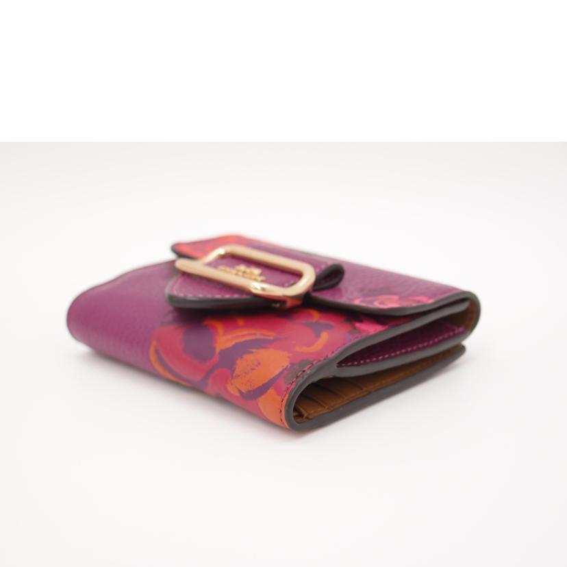 COACH コーチ 二つ折り財布 紫 レディース 花 /Wホック財布/パープル/CF485//H22**/SAランク/69