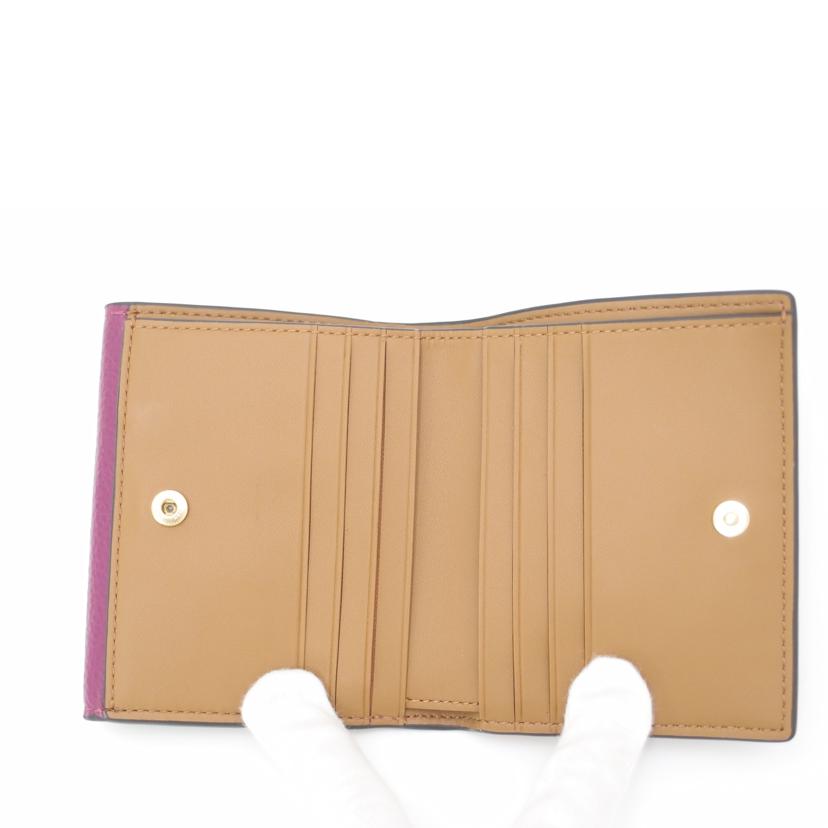 COACH コーチ 二つ折り財布 紫 レディース 花 /Wホック財布/パープル/CF485//H22**/SAランク/69