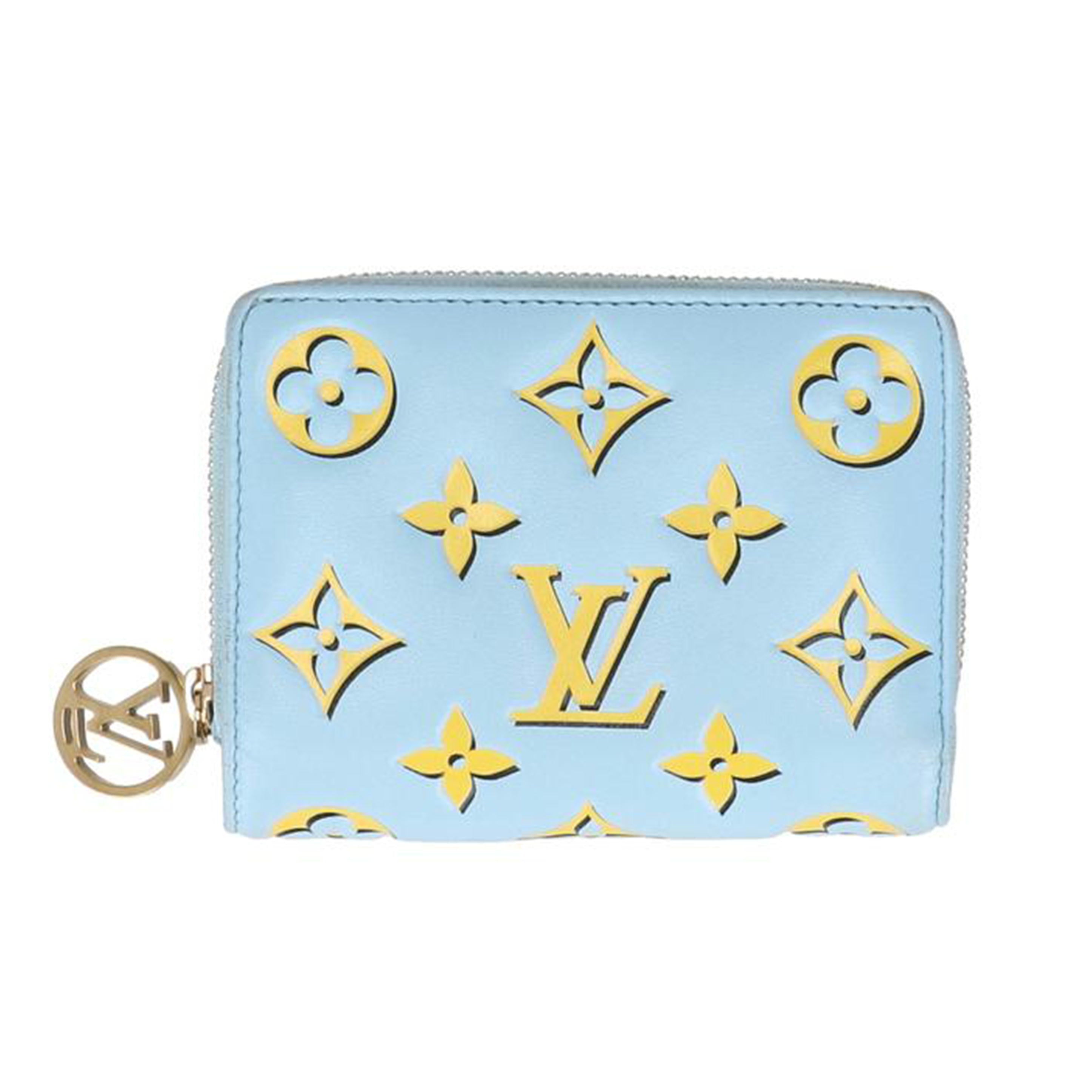 LV ルイヴィトン/ポルトフォイユ・ルー/モノグラム/ブルー×イエロー/M83687//RFI*/ABランク/75