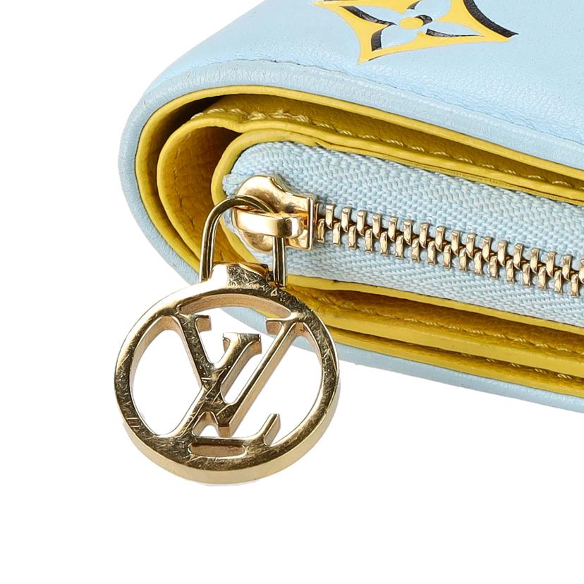 LV ルイヴィトン/ポルトフォイユ・ルー/モノグラム/ブルー×イエロー/M83687//RFI*/ABランク/75