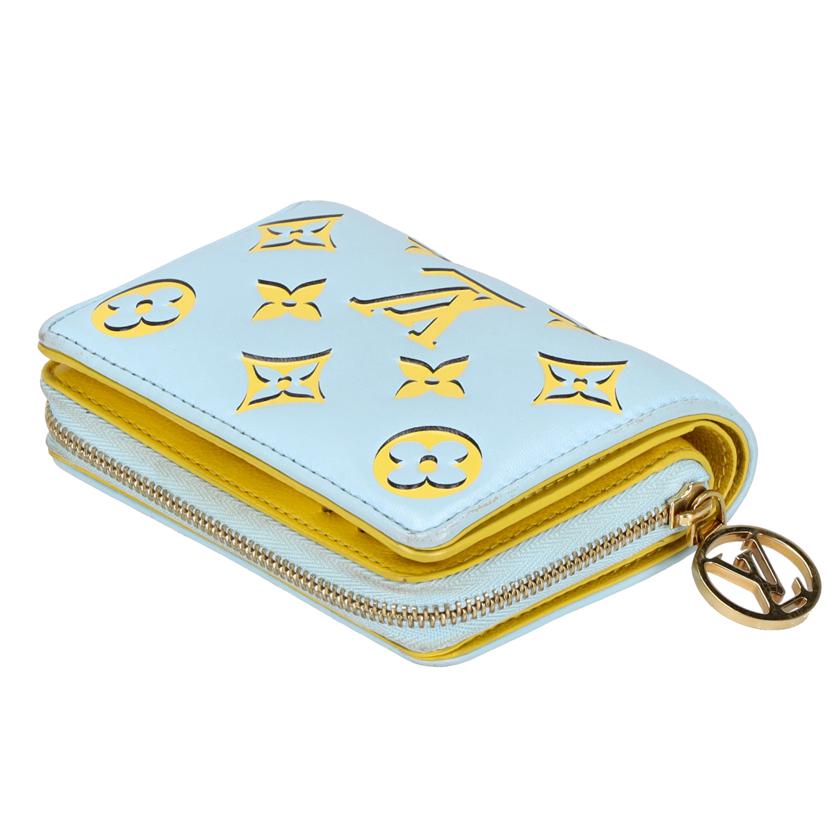 LV ルイヴィトン/ポルトフォイユ・ルー/モノグラム/ブルー×イエロー/M83687//RFI*/ABランク/75