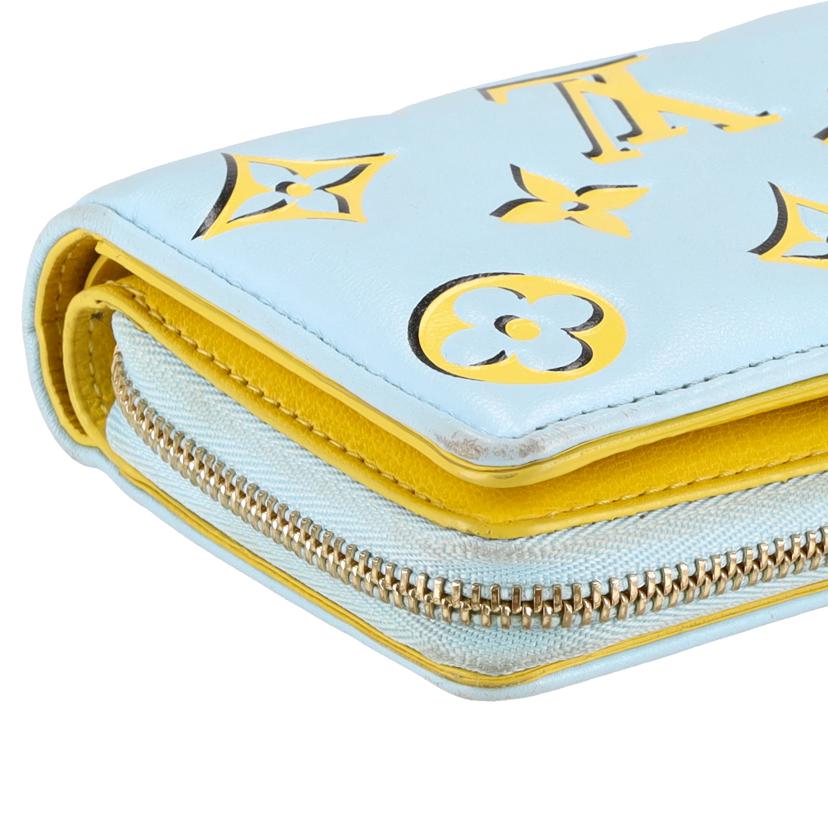 LV ルイヴィトン/ポルトフォイユ・ルー/モノグラム/ブルー×イエロー/M83687//RFI*/ABランク/75