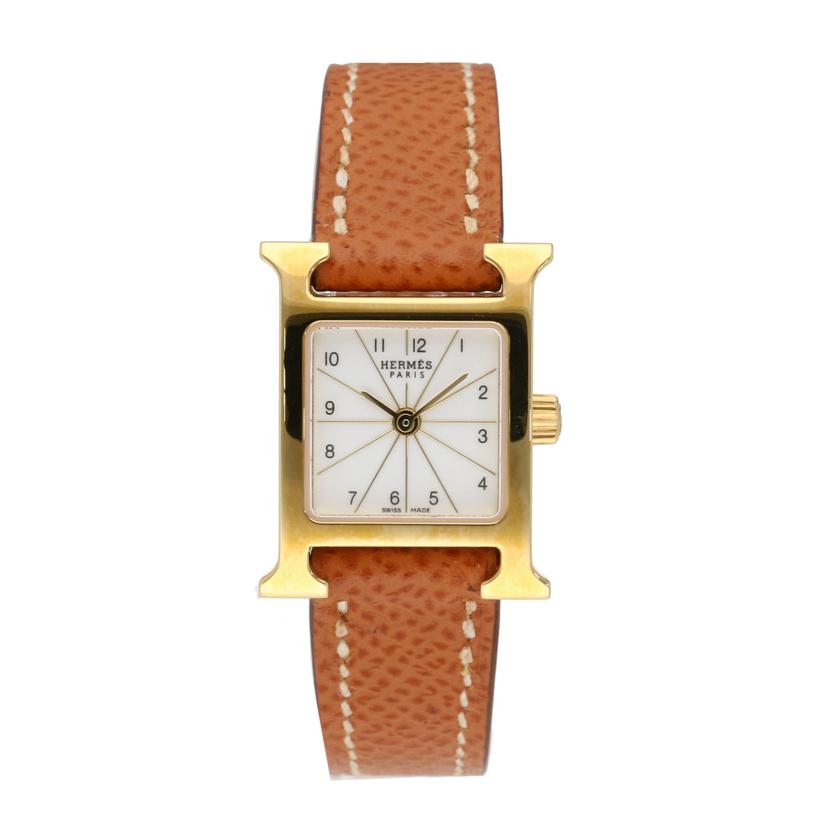 HERMES エルメス/Hウォッチ / ゴールド / レザーベルト/HH1.101.130/UGO//274*******/Aランク/91