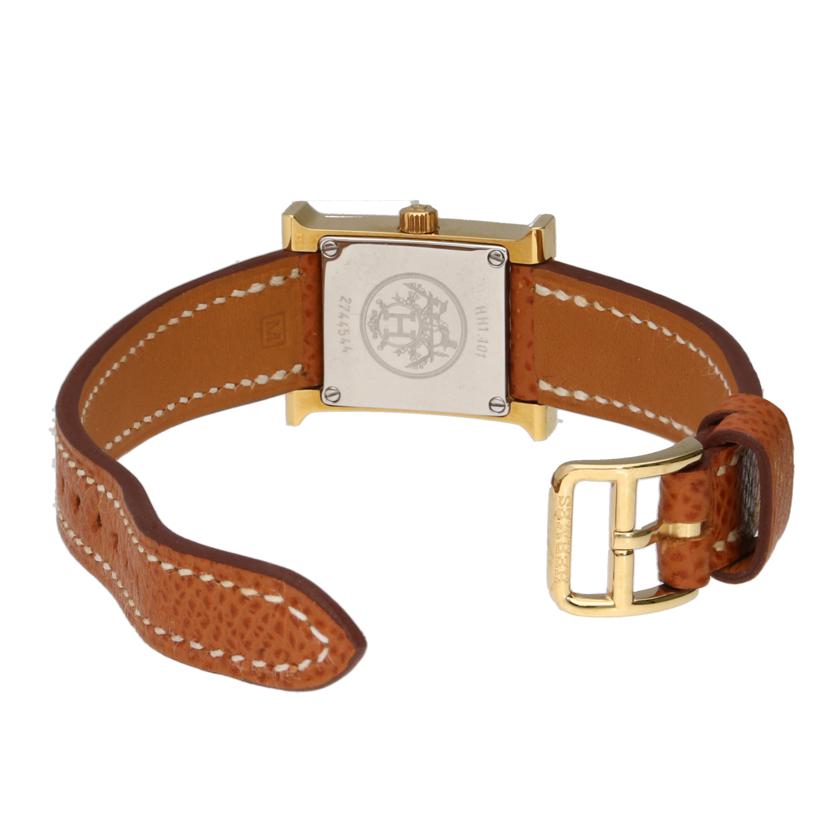 HERMES エルメス/Hウォッチ / ゴールド / レザーベルト/HH1.101.130/UGO//274*******/Aランク/91