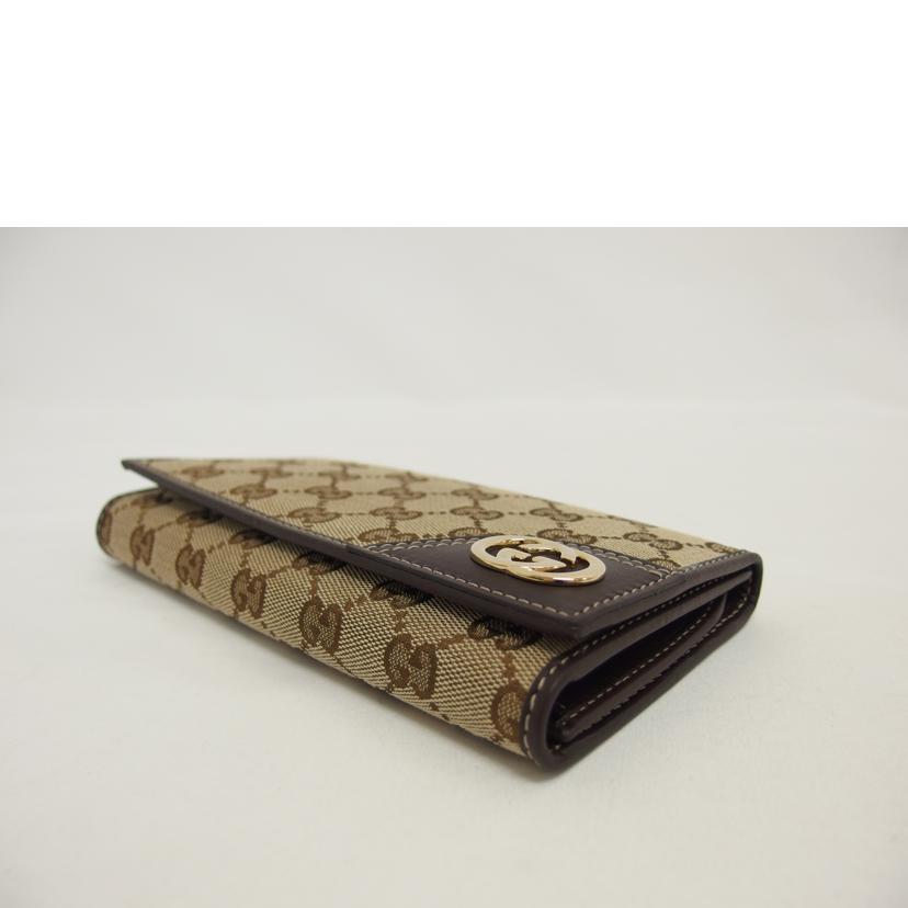 GUCCI グッチ/GGキャンバス/三つ折り長財布/ベージュ×ブラウン/181595//095*/Aランク/04