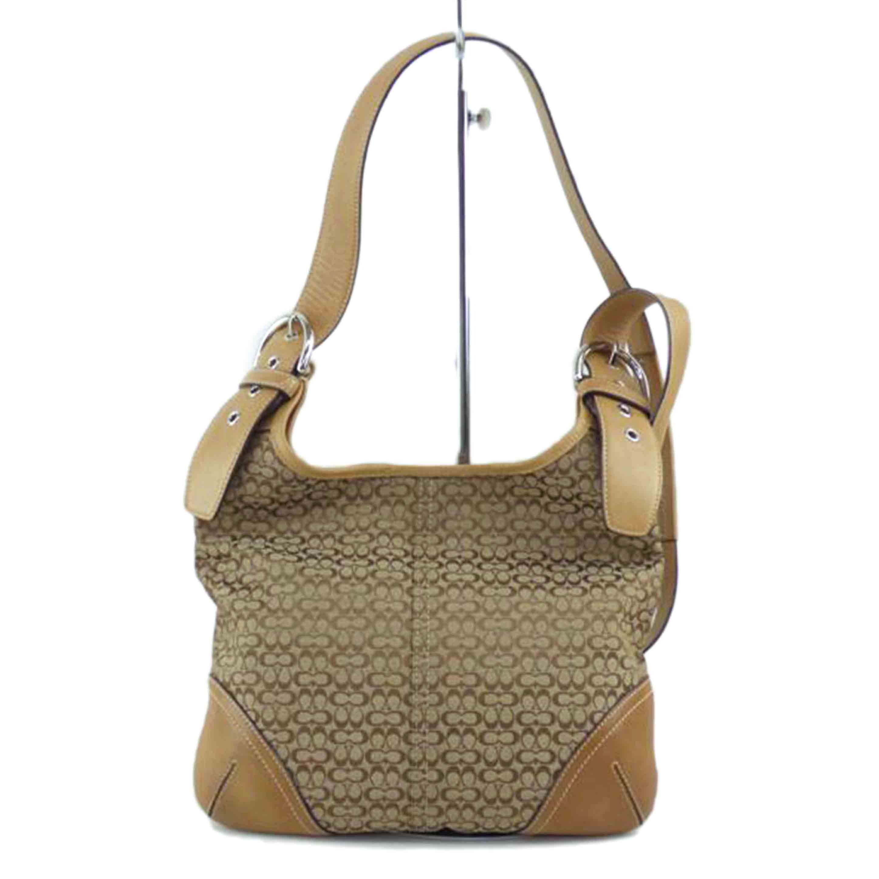 COACH コーチ/ミニギグネチャーキャンバスレザーショルダーバッグ/6386//D3K/Bランク/64