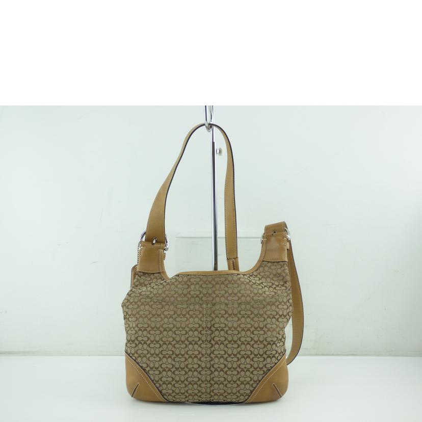 COACH コーチ/ミニギグネチャーキャンバスレザーショルダーバッグ/6386//D3K/Bランク/64