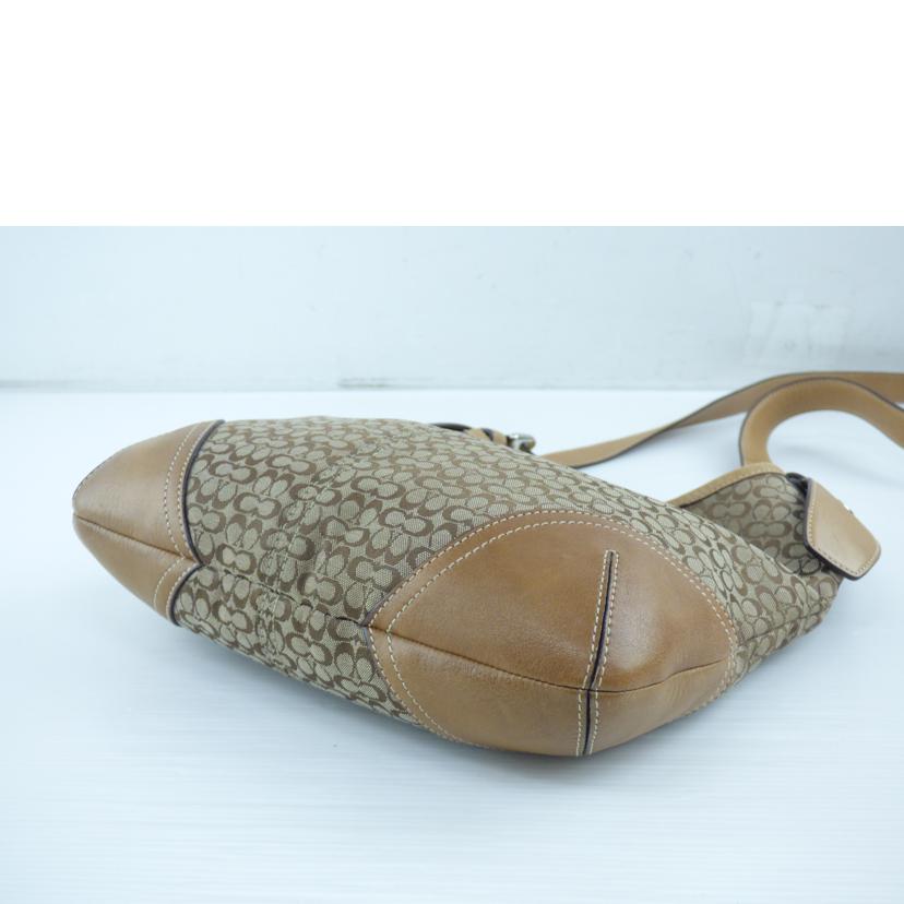 COACH コーチ/ミニギグネチャーキャンバスレザーショルダーバッグ/6386//D3K/Bランク/64