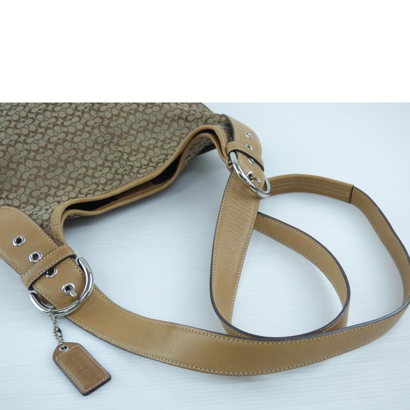 COACH コーチ/ミニギグネチャーキャンバスレザーショルダーバッグ/6386//D3K/Bランク/64