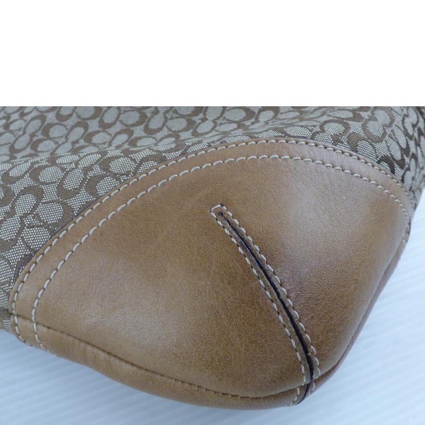 COACH コーチ/ミニギグネチャーキャンバスレザーショルダーバッグ/6386//D3K/Bランク/64