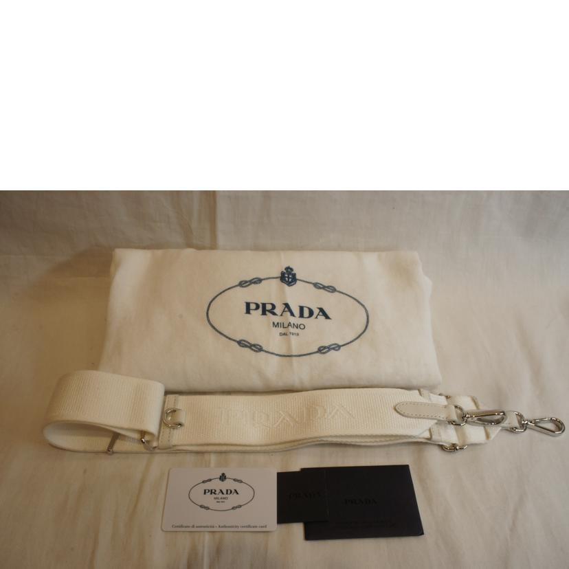 PRADA プラダ/エンボスロゴハンド2WAYホワイト/1BG395//180/ABランク/92
