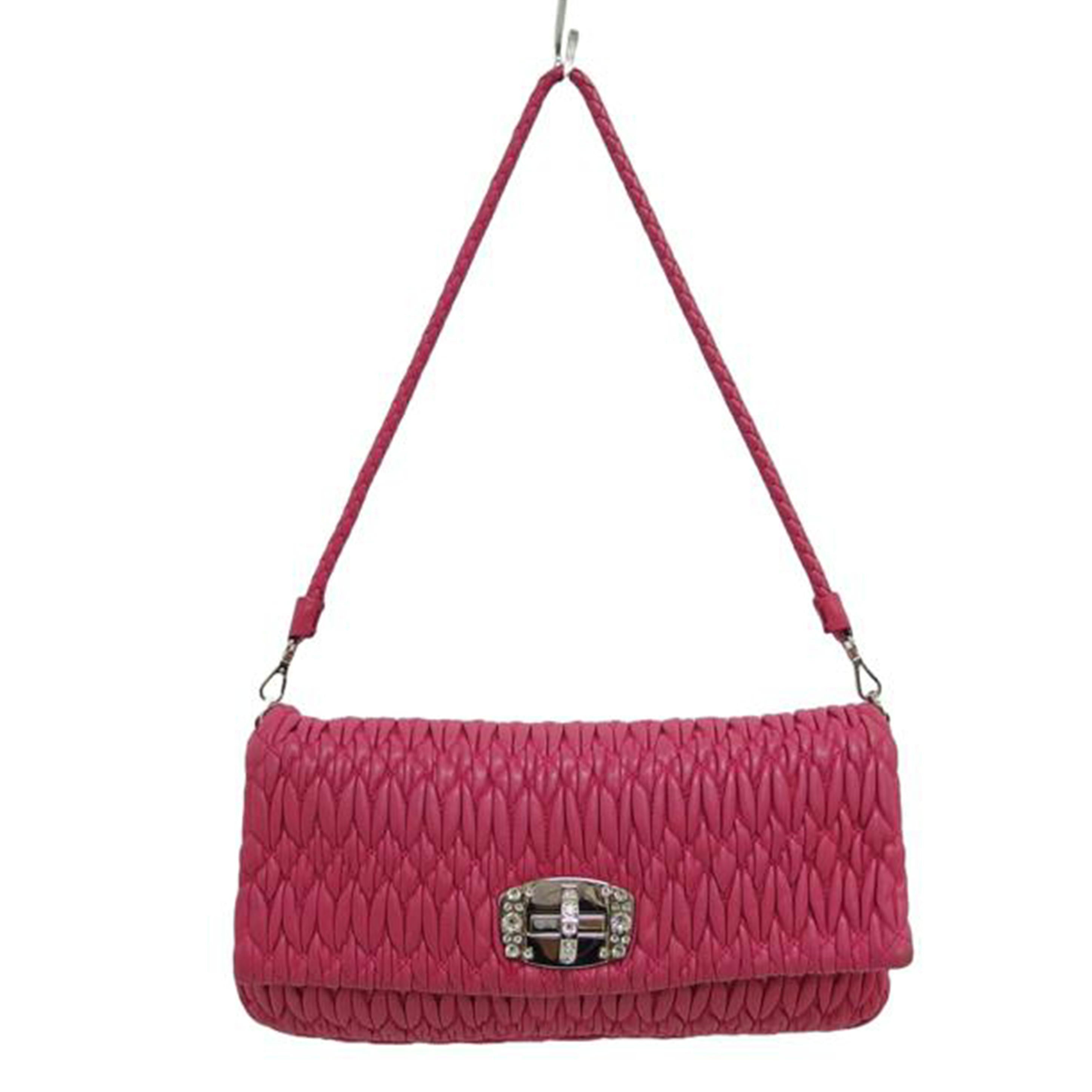 miu miu ミュウミュウ/マテラッセ/ナッパクリスタル/ビジュー3WAYバッグ/ピンク/RP0233//Bランク/04