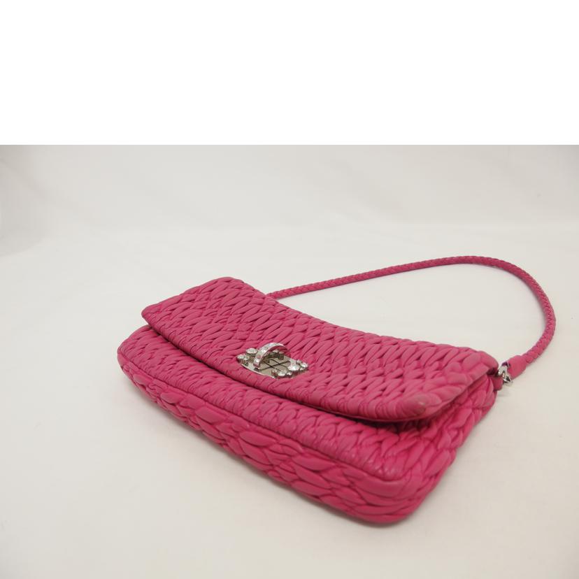 miu miu ミュウミュウ/マテラッセ/ナッパクリスタル/ビジュー3WAYバッグ/ピンク/RP0233//Bランク/04