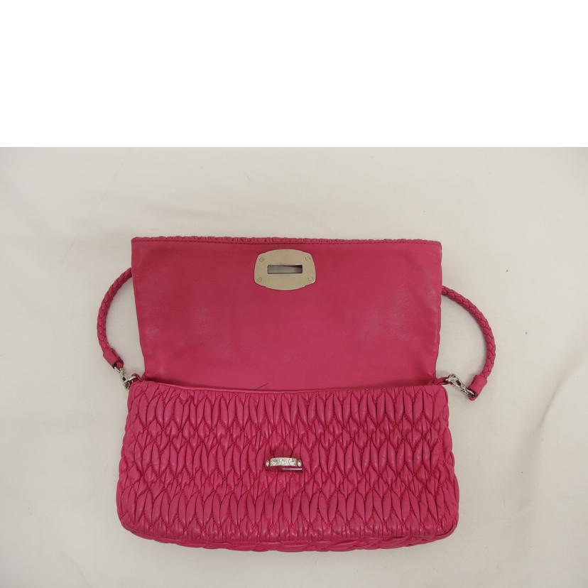 miu miu ミュウミュウ/マテラッセ/ナッパクリスタル/ビジュー3WAYバッグ/ピンク/RP0233//Bランク/04