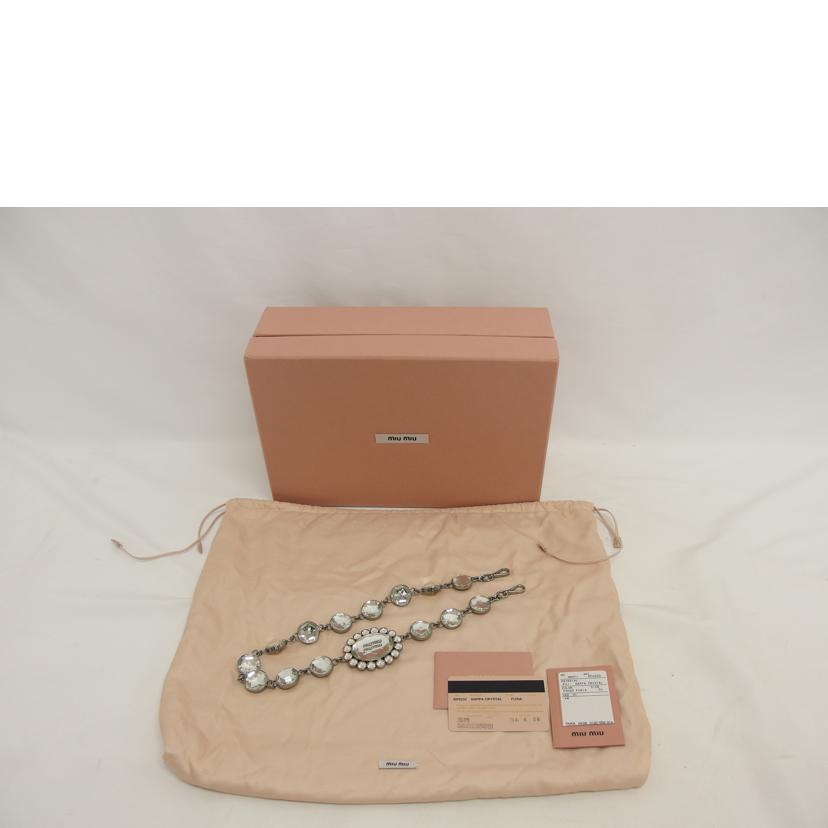 miu miu ミュウミュウ/マテラッセ/ナッパクリスタル/ビジュー3WAYバッグ/ピンク/RP0233//Bランク/04