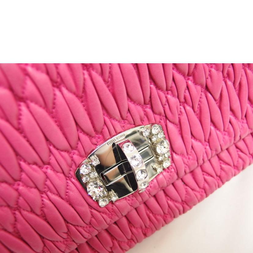 miu miu ミュウミュウ/マテラッセ/ナッパクリスタル/ビジュー3WAYバッグ/ピンク/RP0233//Bランク/04