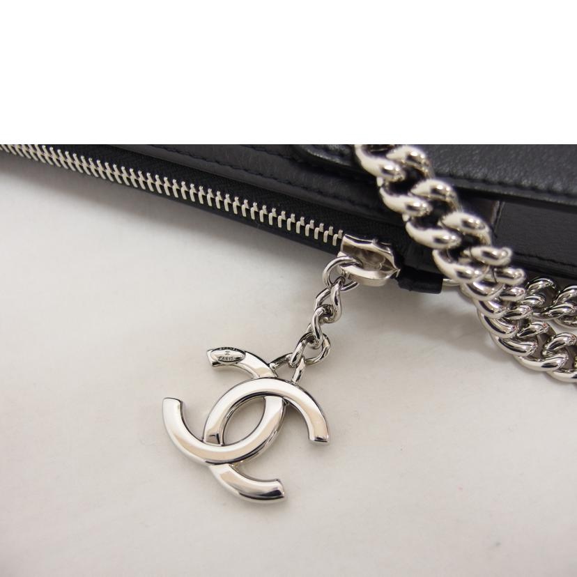 CHANEL シャネル/ココマークパンチングレザークラッチバッグ/ブラック/シルバー金具//273*****/Aランク/04