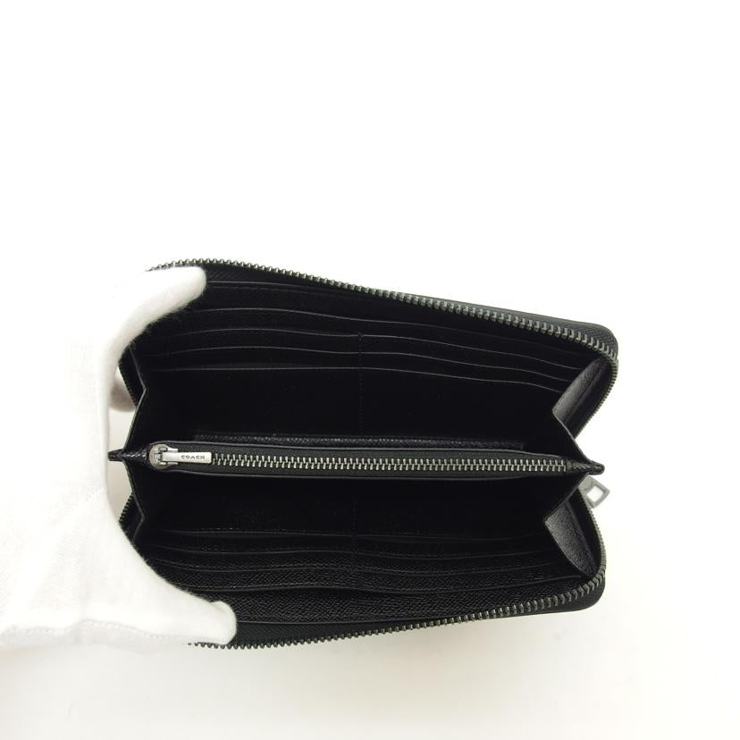 COACH コーチ/クロスグレインレザー/ラウンドファスナー長財布/ブラック/58107//M22**/Aランク/04