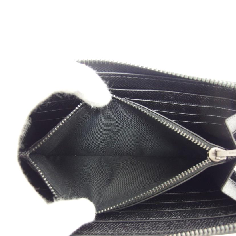 COACH コーチ/クロスグレインレザー/ラウンドファスナー長財布/ブラック/58107//M22**/Aランク/04