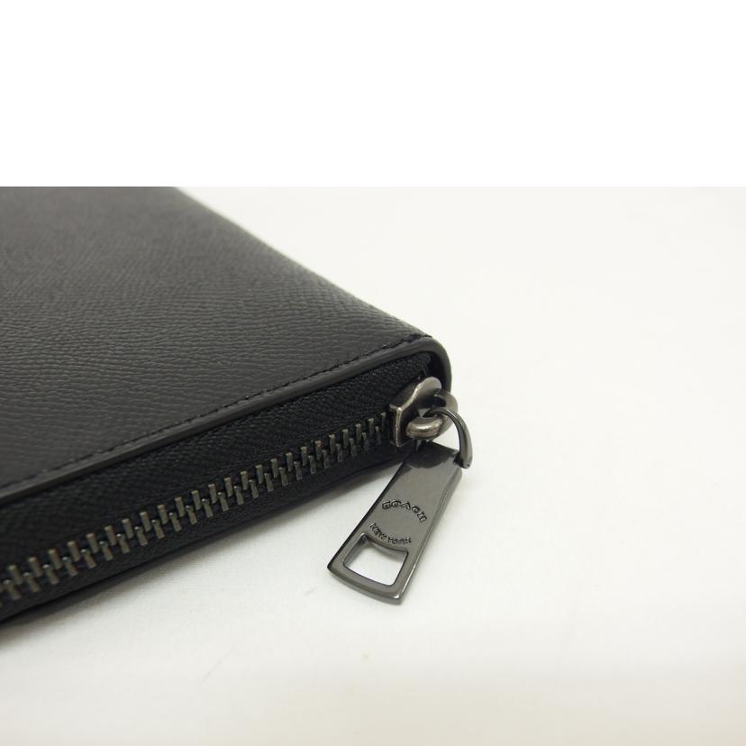 COACH コーチ/クロスグレインレザー/ラウンドファスナー長財布/ブラック/58107//M22**/Aランク/04